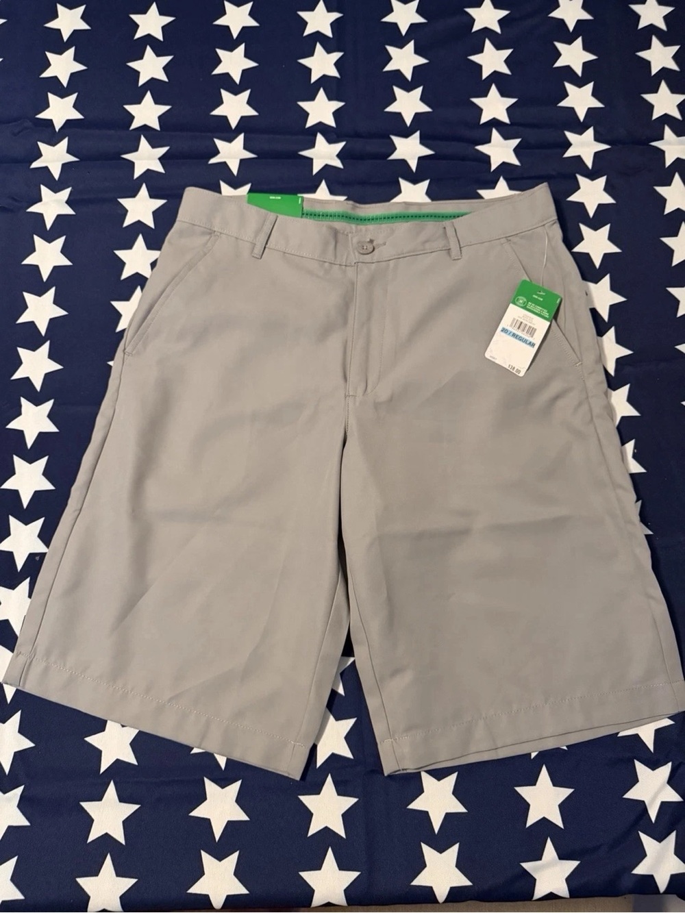 Izod Light Gray Flat-Front Performance Shorts